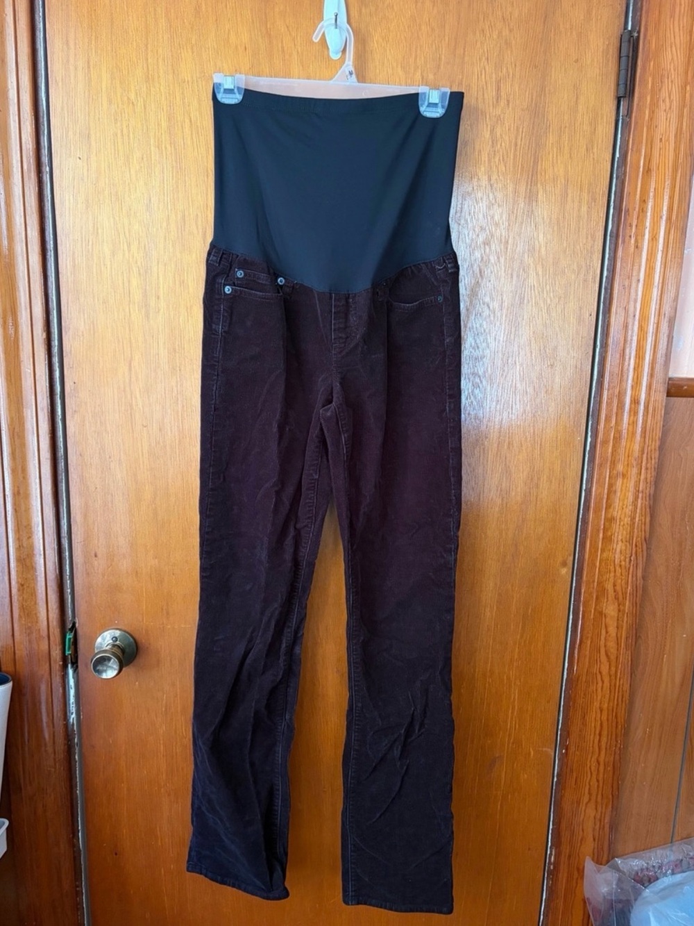 GAP Maternity Wide-Leg Corduroy Pants with Black Support Panel